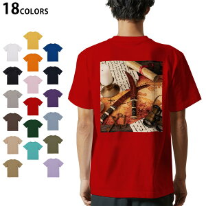 選べる18カラー Tシャツ メンズ 半袖 ホワイト グレー デザイン S M L XL 2XL 3XL Tシャツ ティーシャツ T shirt 036028 地図 ナイフ 時計