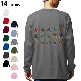 選べる14カラー バックプリント メンズ レディース ユニセックス unisex 長袖 デザイン XS S M L XL 2XL Tシャツ ロング ティーシャツ T shirt 013485 虫　昆虫　テントウムシ
