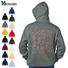 選べる16カラープルオーバー パーカー バックプリント フーディ メンズ レディース ユニセックス 長袖 デザイン S M L XL 2XL hoodie 009360 外国　国旗