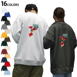 選べる17カラーバックプリント トレーナー メンズ レディース ユニセックス 長袖 ホワイト グレー ブラック デザイン S M L XL 2XL sweatshirt trainer スウェット 018894 mozambique モザンビーク