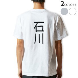 Tシャツ メンズ バックプリント半袖 ホワイト グレー デザイン XS S M L XL 2XL tシャツ ティーシャツ T shirt 021031 苗字 名前 石川