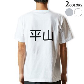 Tシャツ メンズ バックプリント半袖 ホワイト グレー デザイン XS S M L XL 2XL tシャツ ティーシャツ T shirt 021688 苗字 名前 平山