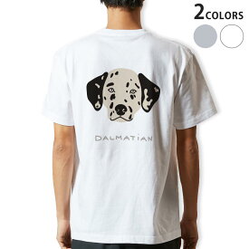 Tシャツ メンズ バックプリント半袖 ホワイト グレー デザイン XS S M L XL 2XL tシャツ ティーシャツ T shirt 022589 犬 ダルメシアン