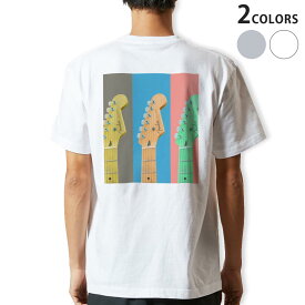 Tシャツ メンズ バックプリント半袖 ホワイト グレー デザイン XS S M L XL 2XL tシャツ ティーシャツ T shirt 023413 ギター　楽器　音楽