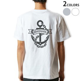 Tシャツ メンズ バックプリント半袖 ホワイト グレー デザイン XS S M L XL 2XL tシャツ ティーシャツ T shirt 032142 錨 イカリ