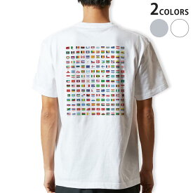 Tシャツ メンズ バックプリント半袖 ホワイト グレー デザイン XS S M L XL 2XL tシャツ ティーシャツ T shirt 009360 外国　国旗
