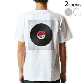 Tシャツ メンズ バックプリント半袖 ホワイト グレー デザイン XS S M L XL 2XL tシャツ ティーシャツ T shirt 012960 レコード　音楽