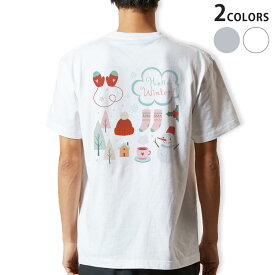 Tシャツ メンズ バックプリント半袖 ホワイト グレー デザイン XS S M L XL 2XL tシャツ ティーシャツ T shirt 015600 冬　クリスマス　ゆきだるま