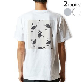 Tシャツ メンズ バックプリント半袖 ホワイト グレー デザイン XS S M L XL 2XL tシャツ ティーシャツ T shirt 016360 傘　模様　雨