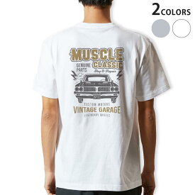 Tシャツ メンズ バックプリント半袖 ホワイト グレー デザイン XS S M L XL 2XL tシャツ ティーシャツ T shirt 017531 車　ヴィンテージ　レトロ