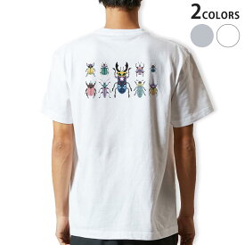Tシャツ メンズ バックプリント半袖 ホワイト グレー デザイン XS S M L XL 2XL tシャツ ティーシャツ T shirt 017768 昆虫　虫　カラフル　一覧