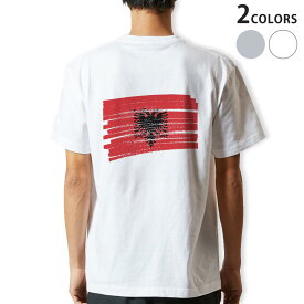 Tシャツ メンズ バックプリント半袖 ホワイト グレー デザイン XS S M L XL 2XL tシャツ ティーシャツ T shirt 018379 albania アルバニア