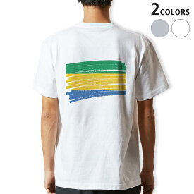 Tシャツ メンズ バックプリント半袖 ホワイト グレー デザイン XS S M L XL 2XL tシャツ ティーシャツ T shirt 018451 gabon ガボン