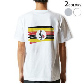 Tシャツ メンズ バックプリント半袖 ホワイト グレー デザイン XS S M L XL 2XL tシャツ ティーシャツ T shirt 018589 uganda ウガンダ