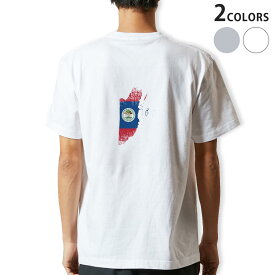 Tシャツ メンズ バックプリント半袖 ホワイト グレー デザイン XS S M L XL 2XL tシャツ ティーシャツ T shirt 018774 belize ベリーズ