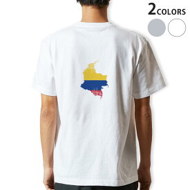 Tシャツ メンズ バックプリント半袖 ホワイト グレー デザイン XS S M L XL 2XL tシャツ ティーシャツ T shirt 018799 colombia コロンビア
