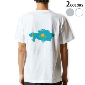 Tシャツ メンズ バックプリント半袖 ホワイト グレー デザイン XS S M L XL 2XL tシャツ ティーシャツ T shirt 018861 kazakhstan カザフスタン