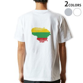 Tシャツ メンズ バックプリント半袖 ホワイト グレー デザイン XS S M L XL 2XL tシャツ ティーシャツ T shirt 018874 lithuania リトアニア