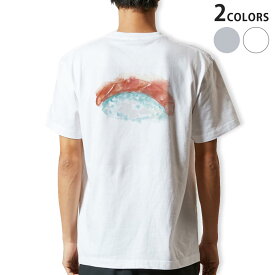 Tシャツ メンズ バックプリント半袖 ホワイト グレー デザイン XS S M L XL 2XL tシャツ ティーシャツ T shirt 019857 お寿司 Sushi ご飯