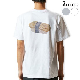 Tシャツ メンズ バックプリント半袖 ホワイト グレー デザイン XS S M L XL 2XL tシャツ ティーシャツ T shirt 019866 お寿司 Sushi ご飯