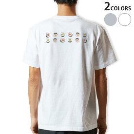 Tシャツ メンズ バックプリント半袖 ホワイト グレー デザイン XS S M L XL 2XL tシャツ ティーシャツ T shirt 019913 お寿司 Sushi ご飯