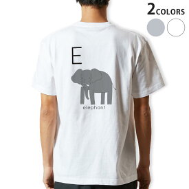 Tシャツ メンズ バックプリント半袖 ホワイト グレー デザイン XS S M L XL 2XL tシャツ ティーシャツ T shirt 019936 E elephant ぞう