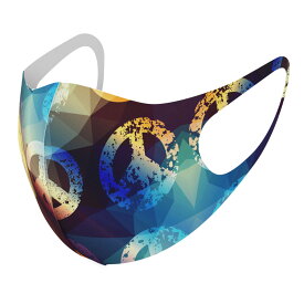 2枚セット デザインマスク 洗えるマスク おしゃれ 人気 ファッション ポリエステル 布マスク 洗って 繰り返し 大人用 子供用 普通 メンズ レディース 男性 女性 こども ジュニア キッズ 幼児 未就学児 008654 カラフル　ピース　模様