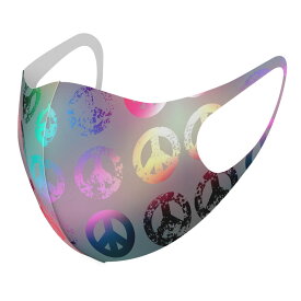 2枚セット デザインマスク 洗えるマスク おしゃれ 人気 ファッション ポリエステル 布マスク 洗って 繰り返し 大人用 子供用 普通 メンズ レディース 男性 女性 こども ジュニア キッズ 幼児 未就学児 008750 カラフル　ピース　マーク