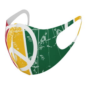 2枚セット デザインマスク 洗えるマスク おしゃれ 人気 ファッション ポリエステル 布マスク 洗って 繰り返し 大人用 子供用 普通 メンズ レディース 男性 女性 こども ジュニア キッズ 幼児 未就学児 011763 レゲエ　ピース　音楽