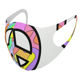 2枚セット デザインマスク 洗えるマスク おしゃれ 人気 ファッション ポリエステル 布マスク 洗って 繰り返し 大人用 子供用 普通 メンズ レディース 男性 女性 こども ジュニア キッズ 幼児 未就学児 012110 マーク　シンプル　ピース