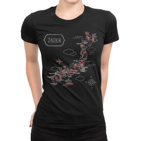 tシャツ レディース 半袖 ブラック 黒 デザイン M L Tシャツ ティーシャツ T shirt 014136 日本　地図