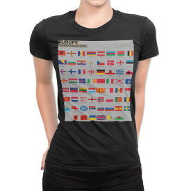 tシャツ レディース 半袖 ブラック 黒 デザイン M L Tシャツ ティーシャツ T shirt 015769 国旗　かわいい　カラフル