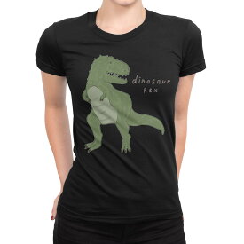 tシャツ レディース 半袖 ブラック 黒 デザイン M L Tシャツ ティーシャツ T shirt 017558 ダイナソー　恐竜　Dinosaur rex　ティラノサウルス