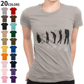 選べる20カラー tシャツ レディース 半袖 デザイン S M L Tシャツ ティーシャツ T shirt 000140 スポーツ ゴルフ　ショット　イラスト