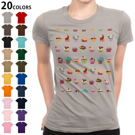 選べる20カラー tシャツ レディース 半袖 デザイン S M L Tシャツ ティーシャツ T shirt 008372 ユニーク お菓子　スイーツ　カラフル　模様
