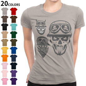 選べる20カラー tシャツ レディース 半袖 デザイン S M L Tシャツ ティーシャツ T shirt 011889 スカル　かっこいい　ロック