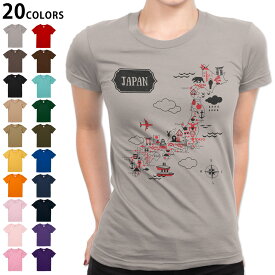 選べる20カラー tシャツ レディース 半袖 デザイン S M L Tシャツ ティーシャツ T shirt 014136 日本　地図