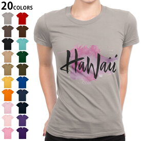 選べる20カラー tシャツ レディース 半袖 デザイン S M L Tシャツ ティーシャツ T shirt 014565 ハワイ　文字　グラデーション