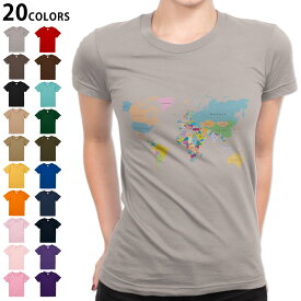 選べる20カラー tシャツ レディース 半袖 デザイン S M L Tシャツ ティーシャツ T shirt 015948 世界地図　wordmap