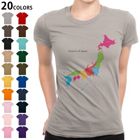 選べる20カラー tシャツ レディース 半袖 デザイン S M L Tシャツ ティーシャツ T shirt 015962 日本　カラフル　地図