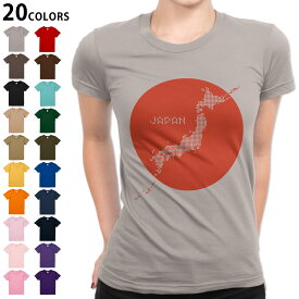 選べる20カラー tシャツ レディース 半袖 デザイン S M L Tシャツ ティーシャツ T shirt 016182 日本　日本地図