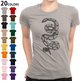 選べる20カラー tシャツ レディース 半袖 デザイン S M L Tシャツ ティーシャツ T shirt 017492 ハロウィン　ホラー　 リアル　蛇　ヘビ