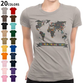選べる20カラー tシャツ レディース 半袖 デザイン S M L Tシャツ ティーシャツ T shirt 017538 地図 地図　map　ブラック