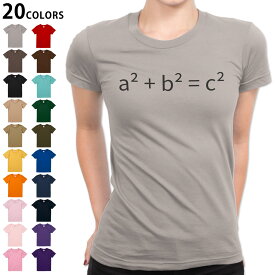 選べる20カラー tシャツ レディース 半袖 デザイン S M L Tシャツ ティーシャツ T shirt 017699 方程式 ピタゴラス数　a2 + b2 = c2