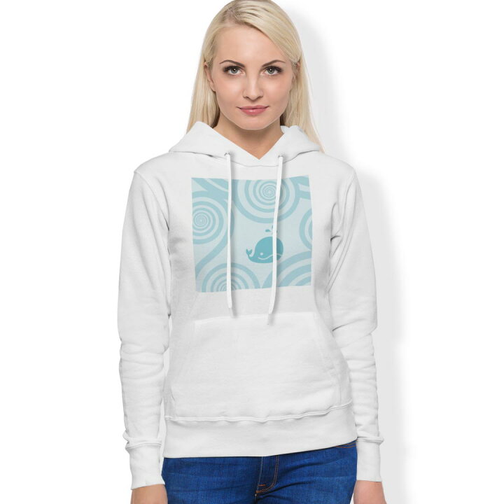 楽天市場 パーカー 男女 メンズ レディース 長袖 ホワイト グレー ブラック デザイン 150 S M L Xl 2xl Parker Hooded Sweatshirt フーディ 白 黒 灰色 くじら 動物 水色 Kabeコレ