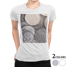 tシャツ レディース 半袖 白地 デザイン S M L XL Tシャツ ティーシャツ T shirt 000080 ユニーク 小銭　金　百円