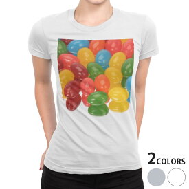 tシャツ レディース 半袖 白地 デザイン S M L XL Tシャツ ティーシャツ T shirt 000301 ユニーク グミ　ビーンズ　食べ物