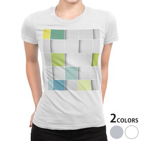 tシャツ レディース 半袖 白地 デザイン S M L XL Tシャツ ティーシャツ T shirt 000468 その他 チェック　タイル