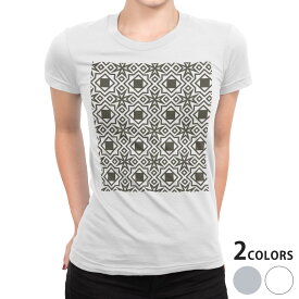 tシャツ レディース 半袖 白地 デザイン S M L XL Tシャツ ティーシャツ T shirt 000778 その他 モノトーン　模様