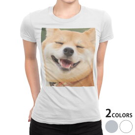 tシャツ レディース 半袖 白地 デザイン S M L XL Tシャツ ティーシャツ T shirt 000926 アニマル 犬　柴犬